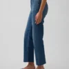 Jeans slim droit court taille haute style années 90