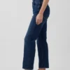 Jeans slim droit court taille haute style années 90