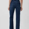 Jeans slim droit court taille haute style années 90