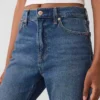 Jeans slim droit court taille haute style années 90