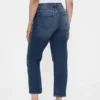 Jeans slim droit court taille haute style années 90