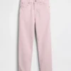 Jeans slim droit court taille haute style années 90