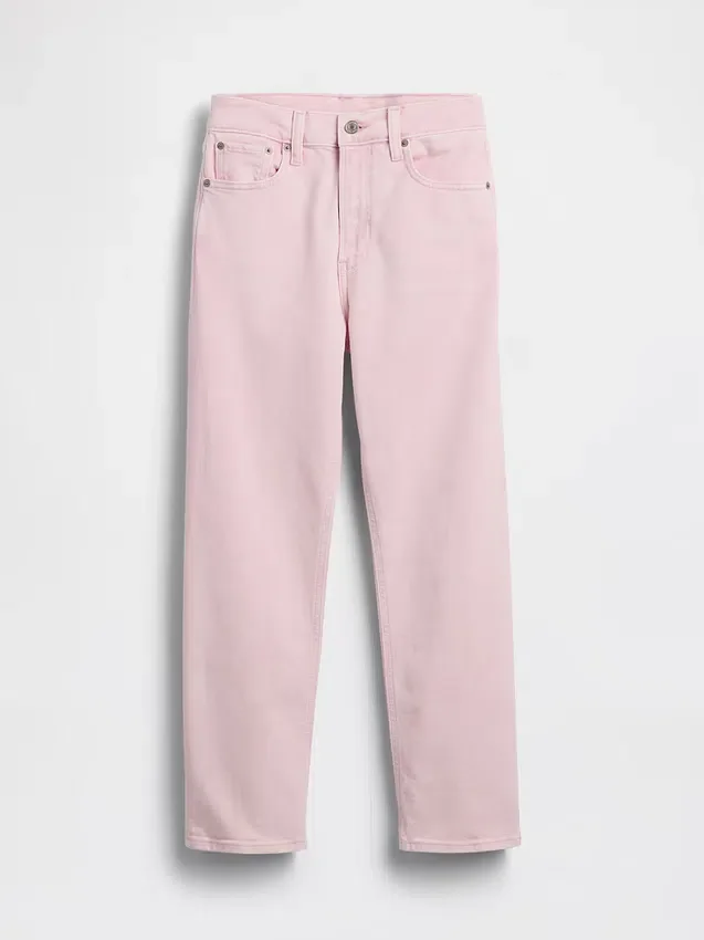 Jeans slim droit court taille haute style années 90