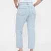 Jeans slim droit court taille haute style années 90