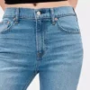 Jeans slim droit court taille haute style années 90