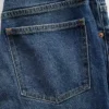 Jeans slim droit court taille haute style années 90
