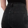 Jeans slim droit court taille haute style années 90