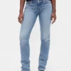 Jeans slim droit taille basse « années 90 » pour silhouettes rondes