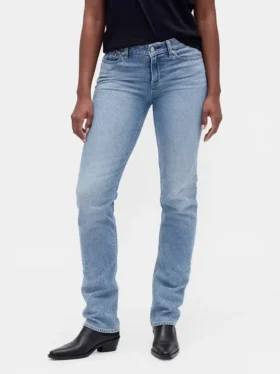 Jeans slim droit taille basse « années 90 » pour silhouettes rondes