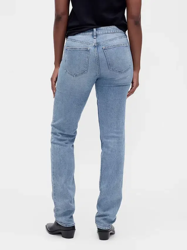 Jeans slim droit taille basse « années 90 » pour silhouettes rondes