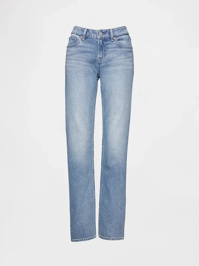 Jeans slim droit taille basse « années 90 » pour silhouettes rondes