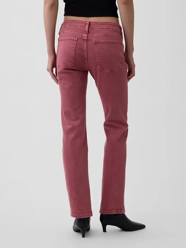 Jeans slim droit taille basse à lacets style années 90