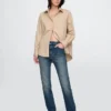 Jeans slim droit taille haute avec ceinture, style années 90