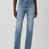 Jeans slim droit taille haute à coutures torsadées, style années 90