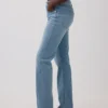 Jeans slim droit taille haute à coutures torsadées, style années 90
