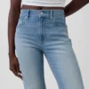 Jeans slim droit taille haute à coutures torsadées, style années 90