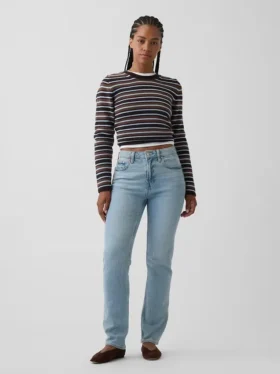 Jeans slim droit taille haute « Curvy » style années 90