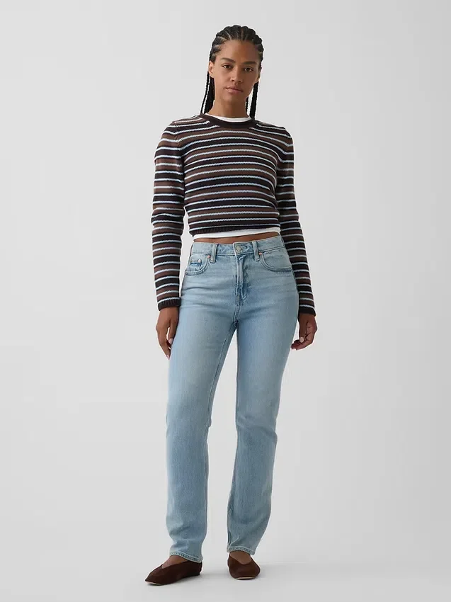 Jeans slim droit taille haute « Curvy » style années 90