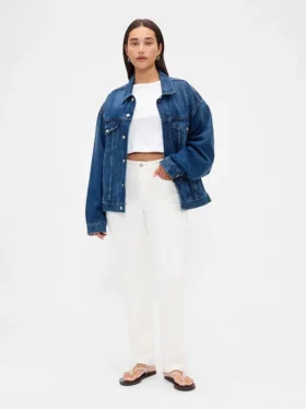 Jeans slim droit taille haute « Curvy » style années 90