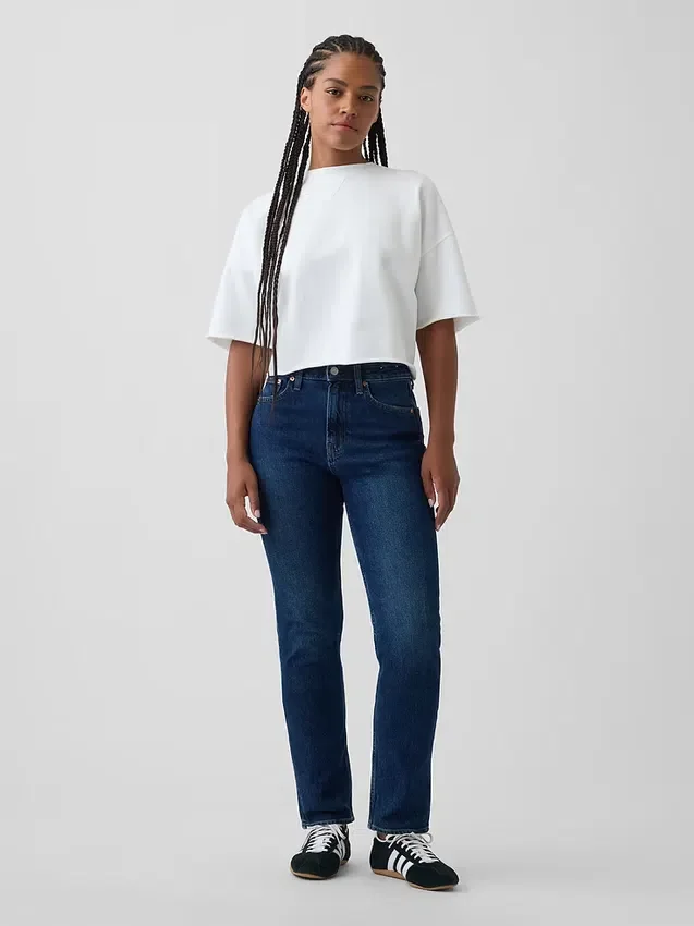 Jeans slim droit taille haute « Curvy » style années 90