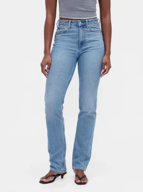 Jeans slim droit taille haute « Curvy » style années 90
