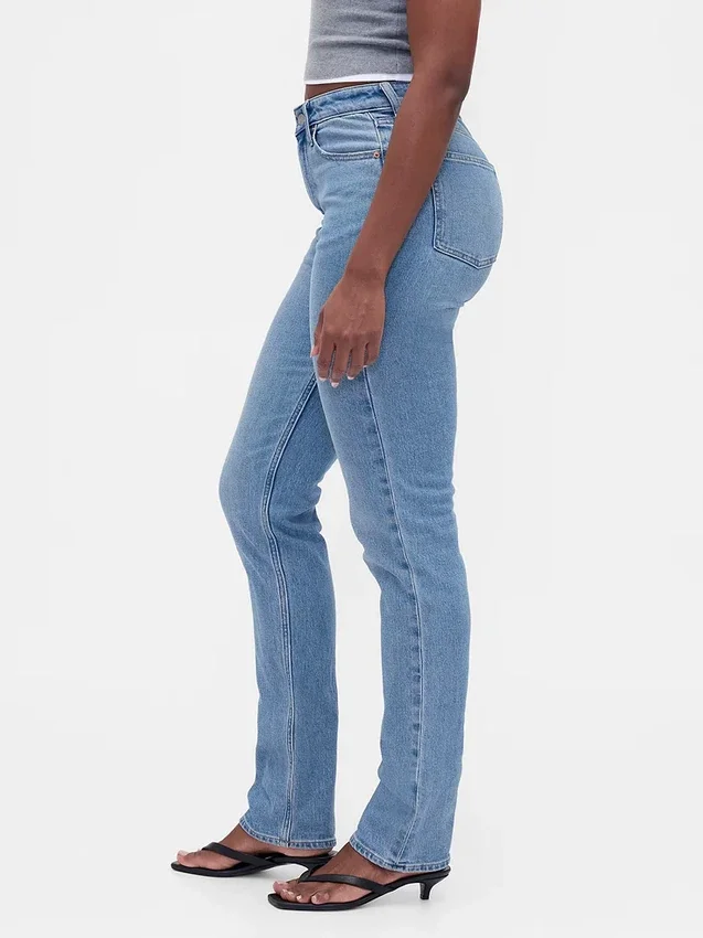 Jeans slim droit taille haute « Curvy » style années 90