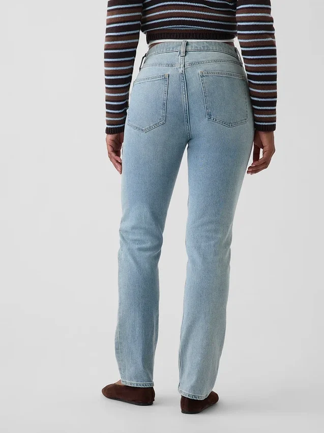 Jeans slim droit taille haute « Curvy » style années 90