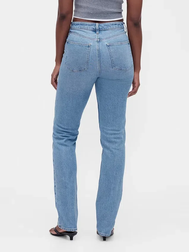 Jeans slim droit taille haute « Curvy » style années 90