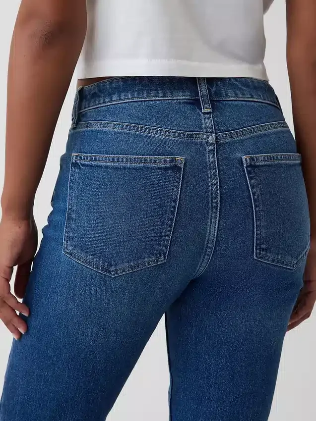 Jeans slim droit taille haute « Curvy » style années 90