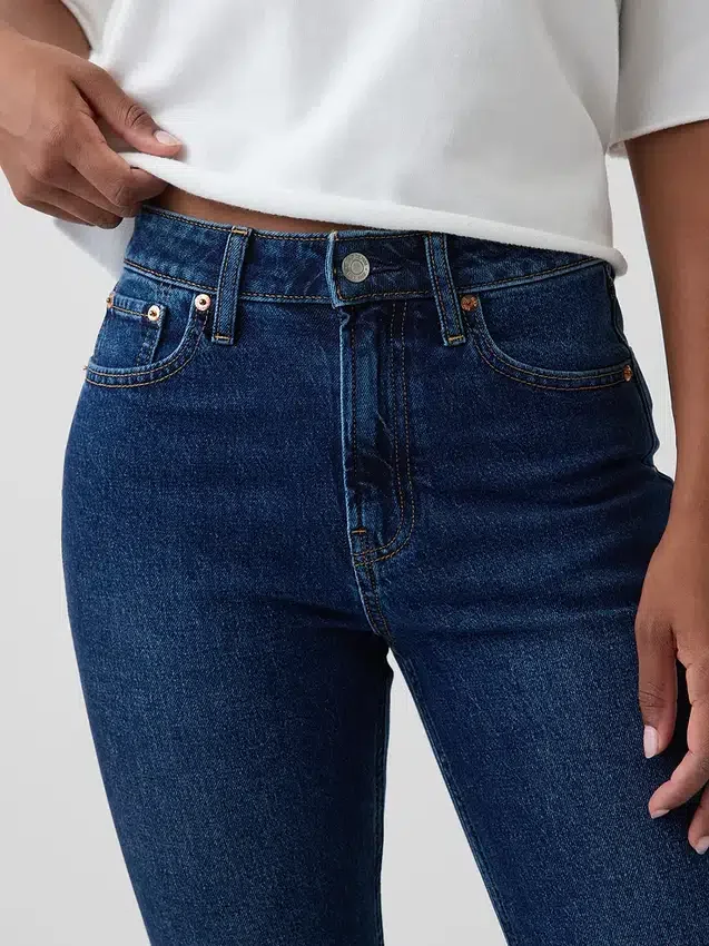 Jeans slim droit taille haute « Curvy » style années 90