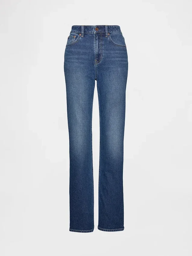Jeans slim droit taille haute « Curvy » style années 90