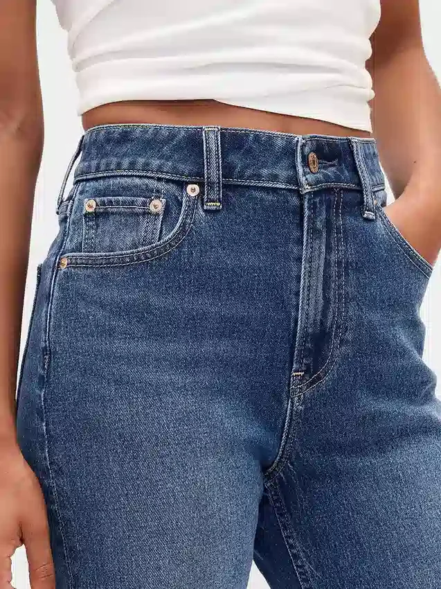 Jeans slim droit taille haute « Curvy » style années 90