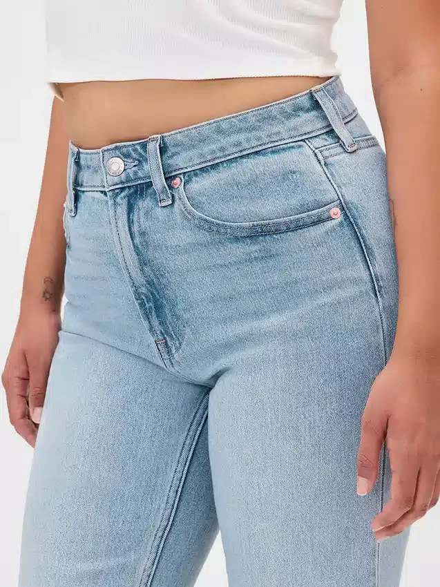 Jeans slim droit taille haute « Curvy » style années 90