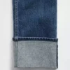 Jeans slim droit taille haute à revers style années 90