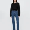 Jeans slim droit taille haute style années 90