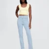 Jeans slim droit taille haute style années 90