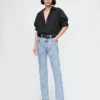 Jeans slim droit taille haute style années 90