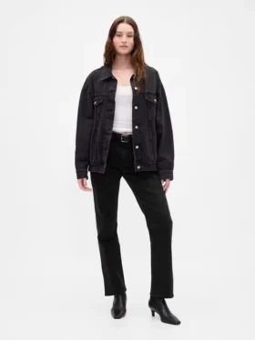 Jeans slim droit taille haute style années 90