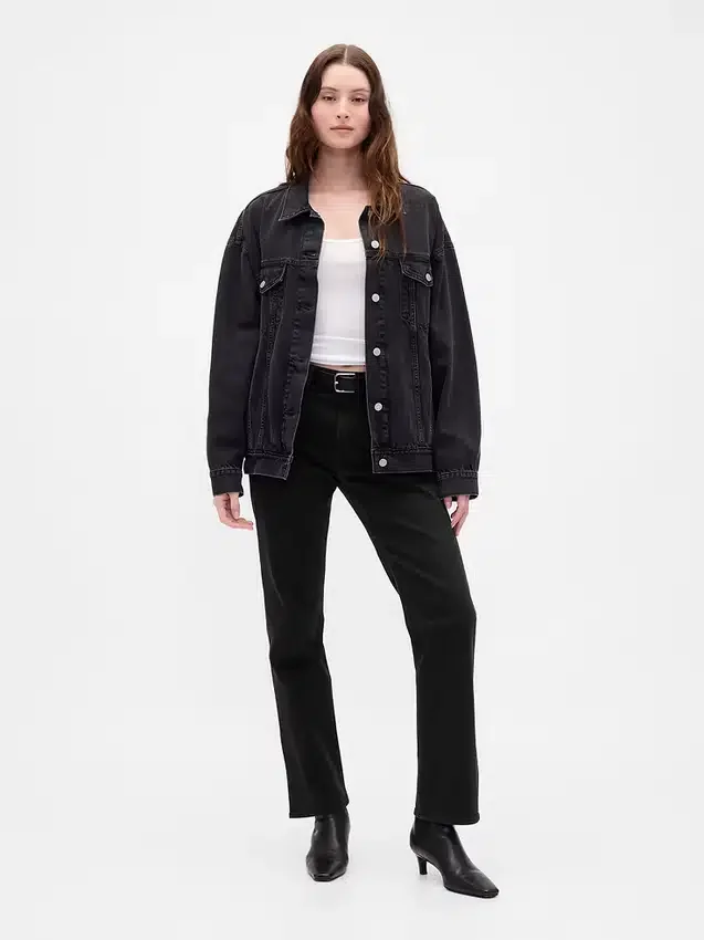 Jeans slim droit taille haute style années 90