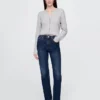 Jeans slim droit taille haute style années 90