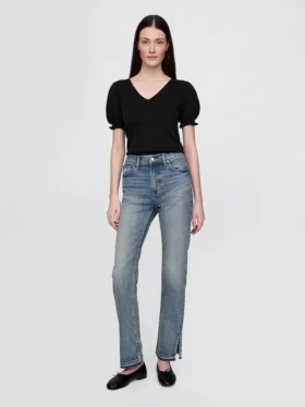 Jeans slim droit taille haute style années 90