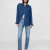 Jeans slim droit taille haute style années 90