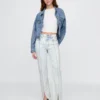 Jeans slim droit taille haute style années 90