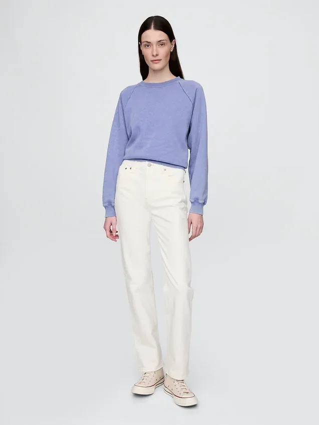 Jeans slim droit taille haute style années 90