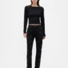 Jeans slim droit taille haute style années 90