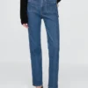 Jeans slim droit taille haute style années 90