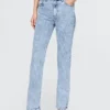 Jeans slim droit taille haute style années 90
