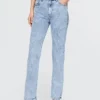 Jeans slim droit taille haute style années 90