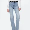 Jeans slim droit taille haute style années 90