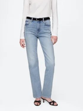 Jeans slim droit taille haute style années 90